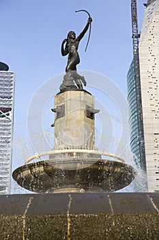 Huntress Diana Fountain (Fuente de la Diana Cazadora) in Mexico DF, Mexico