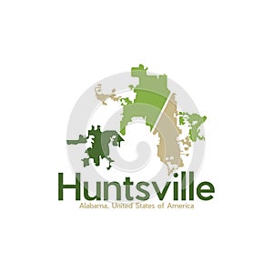 Huntsville City Map Modern Illustration Creative Design
