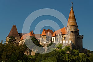 Hunyad Castle. Corvin`s Castle in Hunedoara, Romania. Romanian castle landmarks