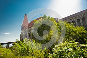 Hunyad Castle. Corvin`s Castle in Hunedoara, Romania. Romanian castle landmarks