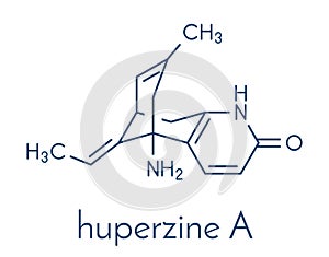 Huperzine A alkaloid molecule. Skeletal formula.