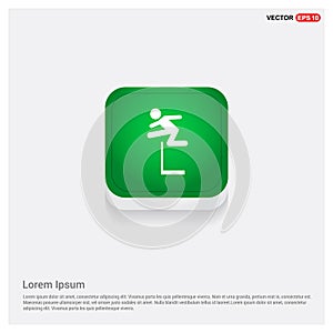 Hurdling Icon Green Web Button