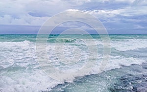 Hurricane 2021 thunderstorm tropical storm in Playa del Carmen Mexico