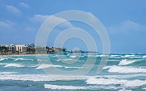 Hurricane 2021 thunderstorm tropical storm in Playa del Carmen Mexico