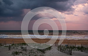 Hurricane in the Atlantic ocean