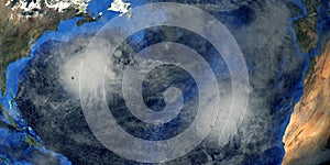 Hurricane Cloud shown from Space. Extremely detailed and realistic high resolution 3d illustraiton. Elements of this render have