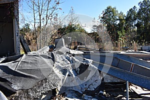 Hurricane Damage to Building in North Carolina