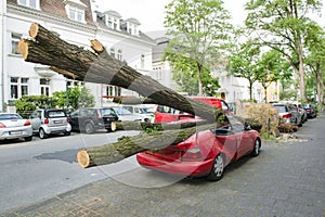 Hurricane damaged car