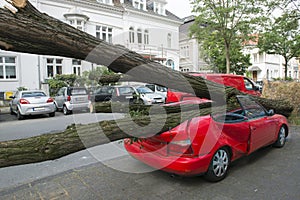 Hurricane damaged car