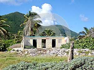 Hurricane Damaged Ruins on the island of St. Martin