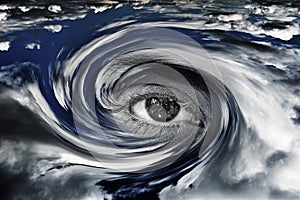 A Hurricane on Earth with eye effect