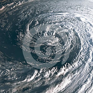 Hurricane on Earth viewed from space. Typhoon over planet Earth.