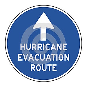 Hurricane evacuation route road sign