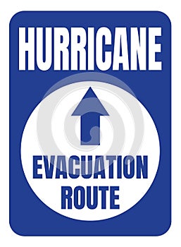Hurricane Evacuation Route Road Sign Blue Square
