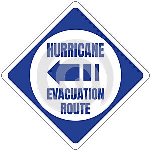 Hurricane Evacuation Route Road Sign Blue Square