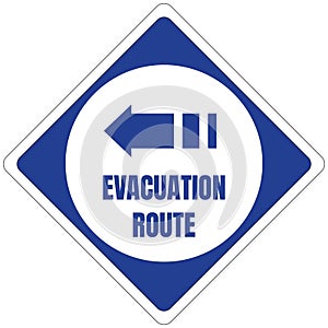 Hurricane Evacuation Route Road Sign Blue Square