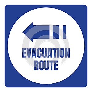 Hurricane Evacuation Route Road Sign Blue Square