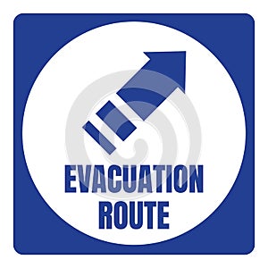 Hurricane Evacuation Route Road Sign Blue Square