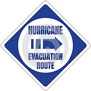 Hurricane Evacuation Route Road Sign Blue Square