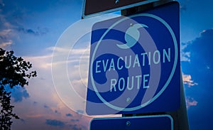 Hurricane Evacuation Route Sign