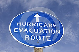 Hurricane evacuation route sign