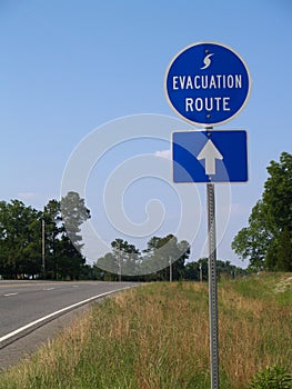 Hurricane Evacuation Route Sign