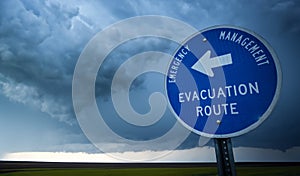 Hurricane Evacuation Route Sign photo