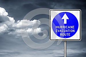 Hurricane evacuation route - traffic sign information