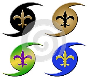 Hurricane Fleur de Lis Symbols