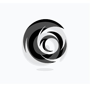 Hurricane icon template. Swirl vector illustration. Abstract tail black icon.