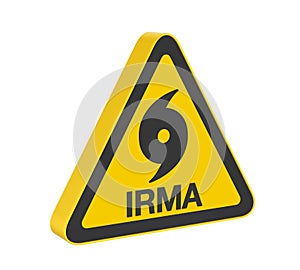 Hurricane Irma Warning Sign Isolated