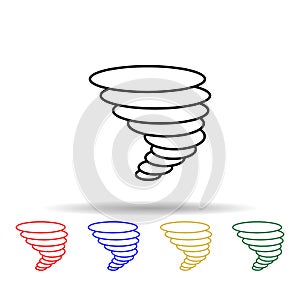 Hurricane multi color style icon. Simple thin line, outline vector of web icons for ui and ux, website or mobile application
