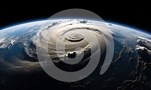 Hurricane over the Earth - satellite view