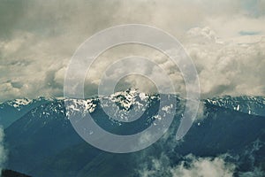 Hurricane Ridge in Clouds in Olympic National Park, Washington