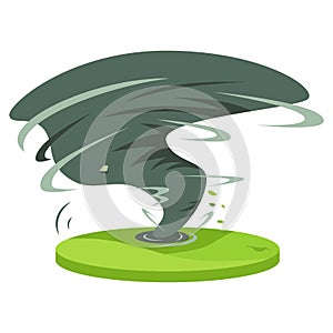 Hurricane in rural area cartoon vector illustration