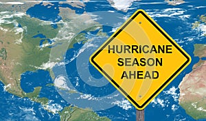 Hurricane Season Ahead Caution Sign photo