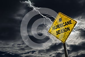 Hurricane Season Sign With Stormy Background