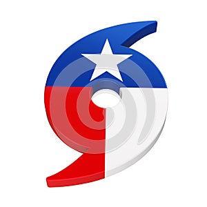 Hurricane Symbol with Texas State Flag