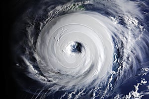 Hurricane, tornado, view from space. Generative AI