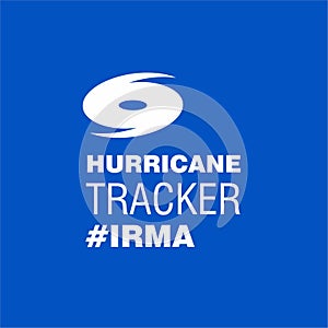 Hurricane Tracker Irma Blue Poster Template