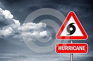 HURRICANE - traffic sign warning illustration