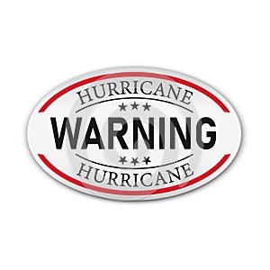 Hurricane warning Vector mark, badge illustration on white background.