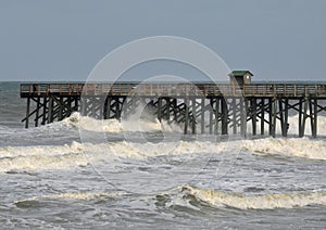 Hurricane Waves Smash the Pier