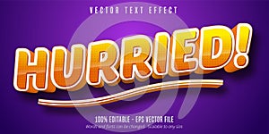 Hurried text, 3d editable text effect