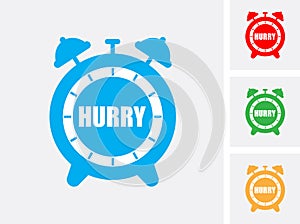 Hurry alarm clock icon set