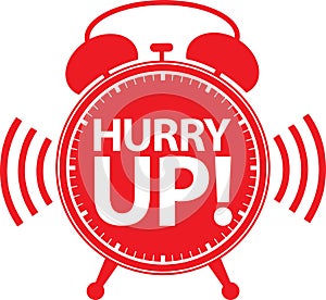 Hurry up alarm clock red icon, vector
