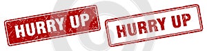 Hurry up stamp set. hurry up square grunge sign