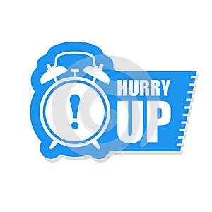 Hurry up sticker or label - sale ringing clock