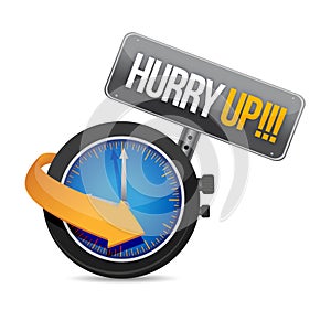 Hurry up watch message illustration