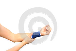 Hurt hand with a wrist support isolated